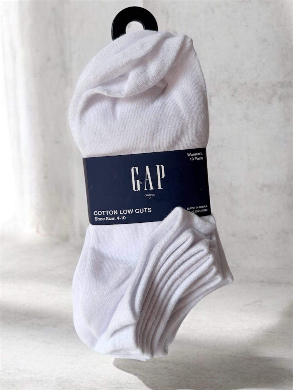 GAP women Cotton Low Cut Socks - White (10 Pack)